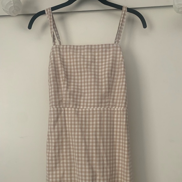 American Eagle tan gingham dress // small - Picture 1 of 1